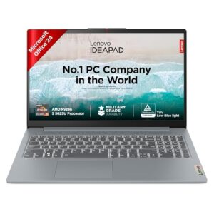 lenovo ideapad slim 3, amd ryzen 5 5625u, 16gb ram, 512gb ssd, fhd 15.6"(39.6cm), windows 11, office home 2024, grey, 1.6kg, 82xm00qdin, integrated amd radeon graphics, thin and light laptop